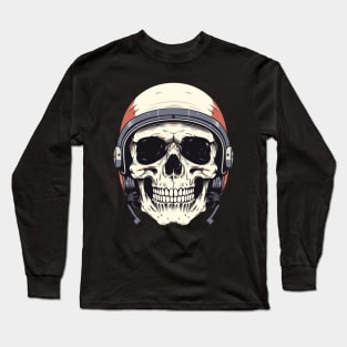 Skull with Helmet Long Sleeve T-Shirt